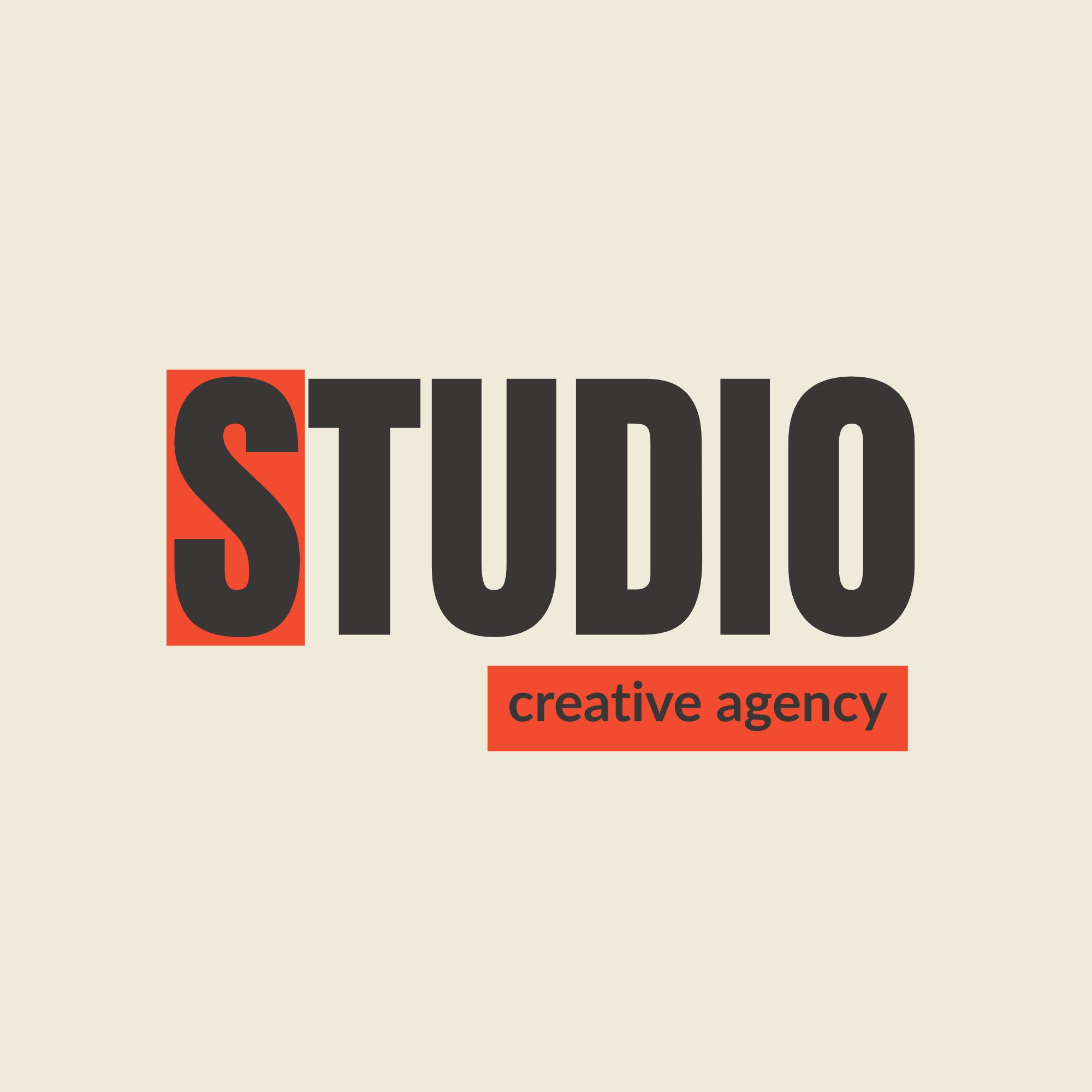 Beige and Orange Creative Agency Logo